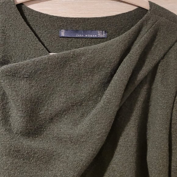 ZARA  Long Sleeve Women's Top Blouse, dark green, size M - Picture 6 of 7